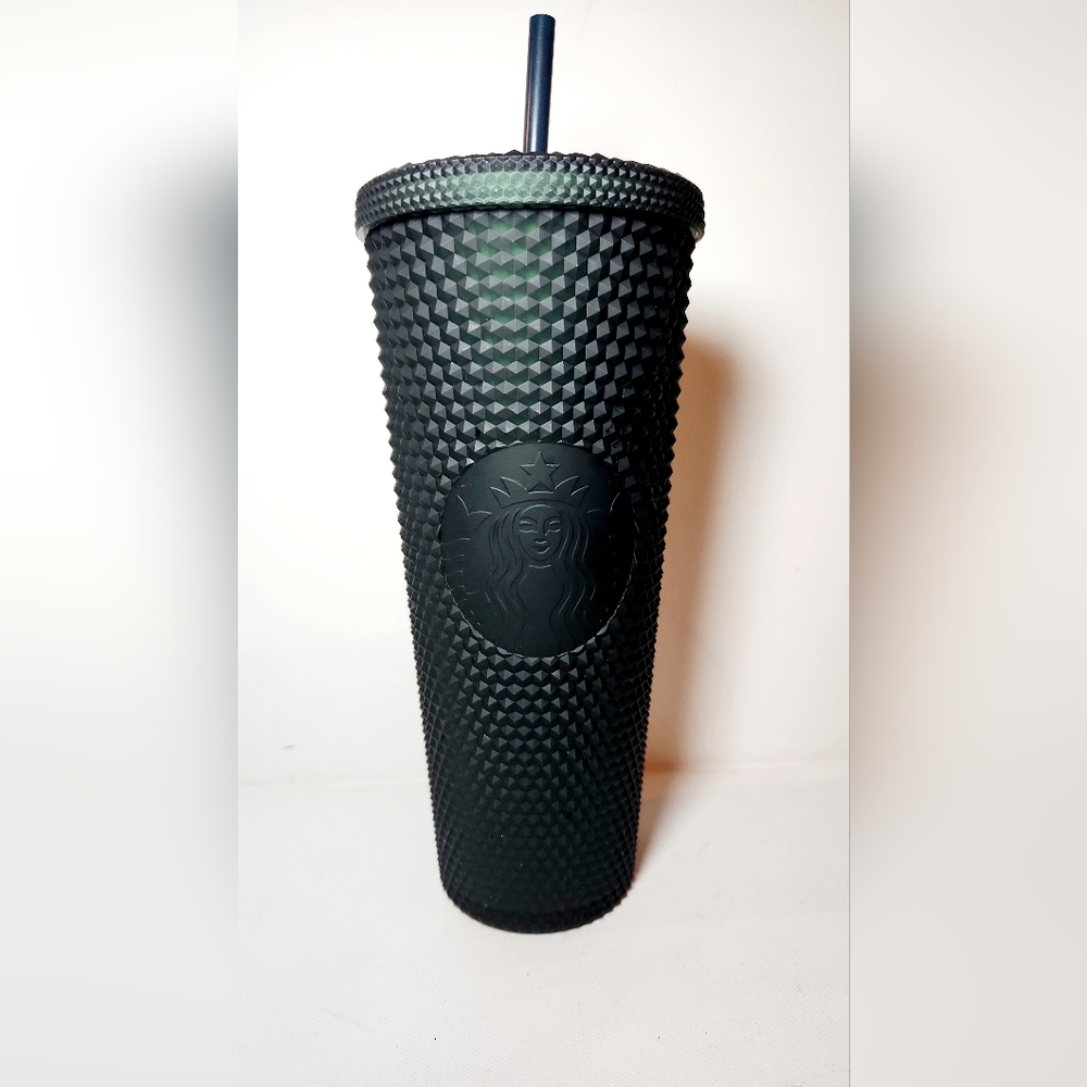 Starbucks dark green matte studded tumbler